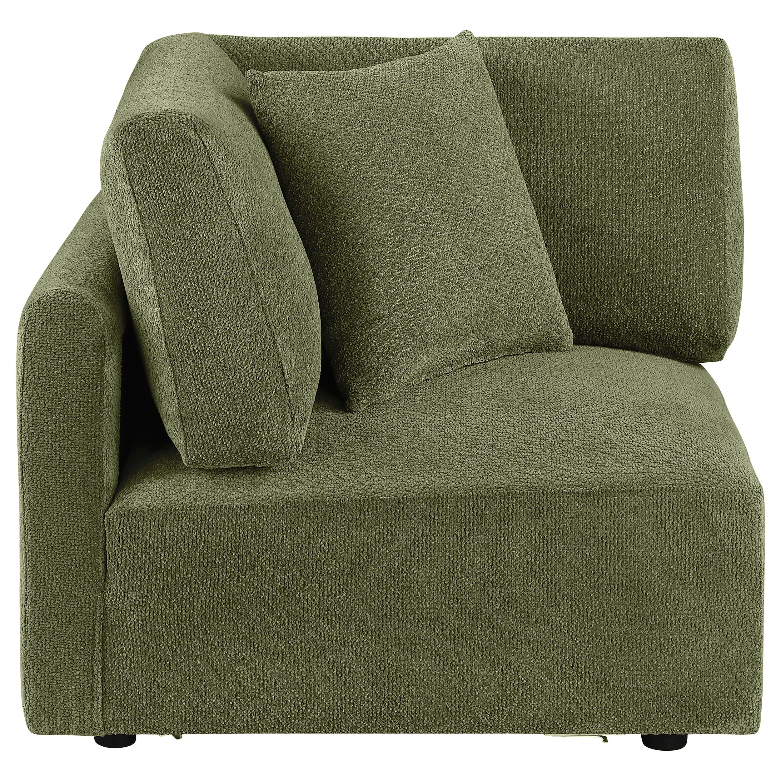 Elysia Chenille Upholstered Modular Corner Chair Green — view 1