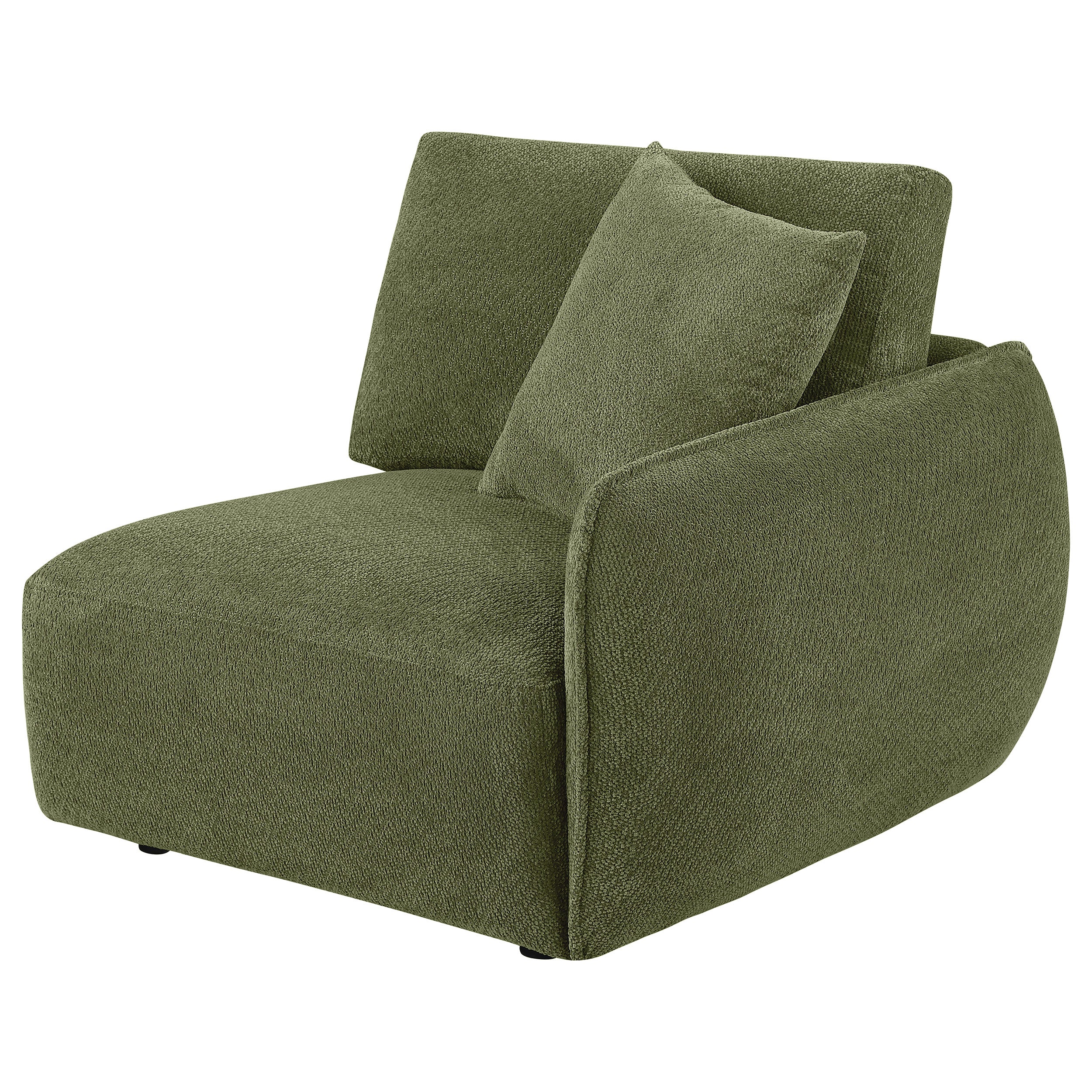 Elysia Chenille Upholstered Modular RAF Chair Green — view 3