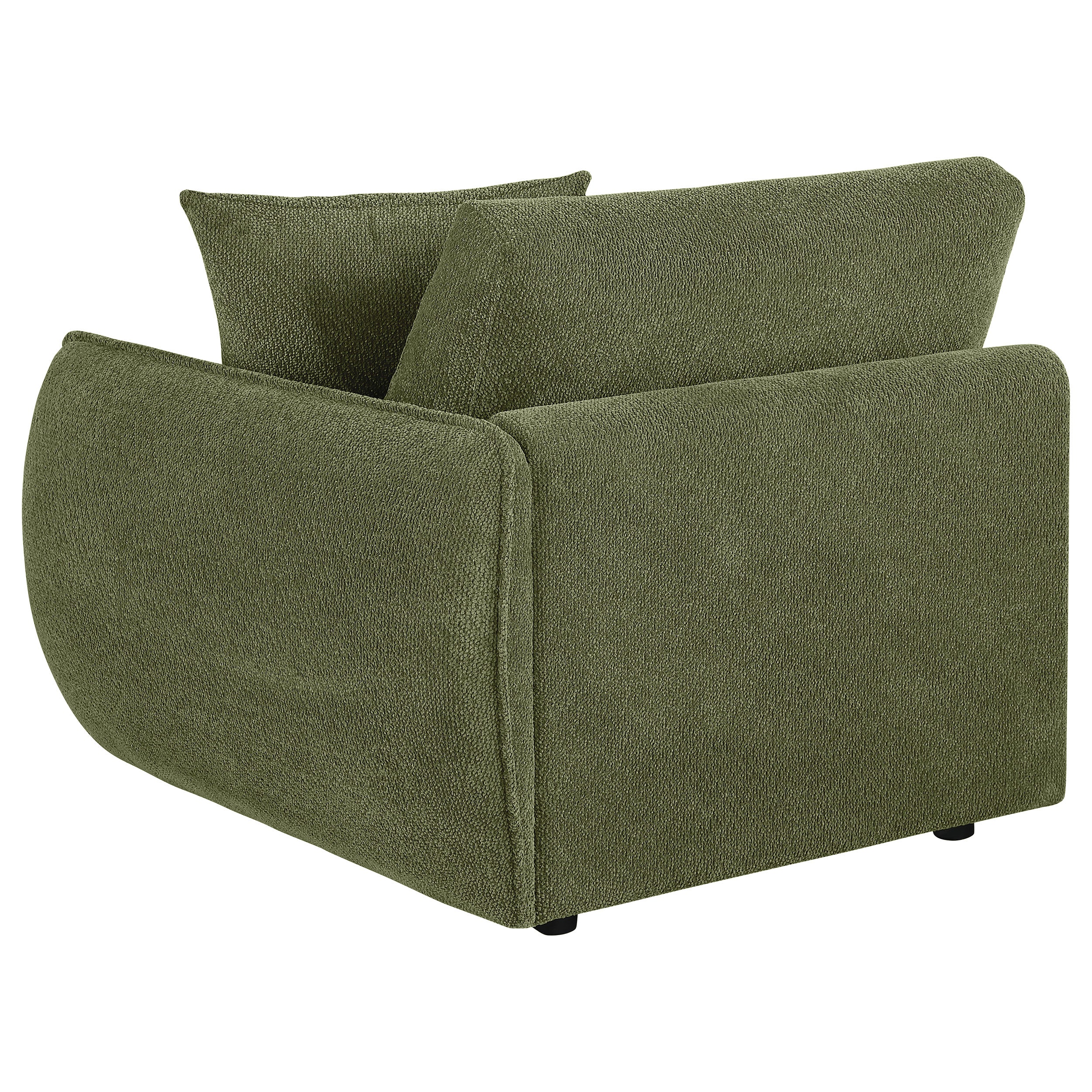 Elysia Chenille Upholstered Modular RAF Chair Green — view 5
