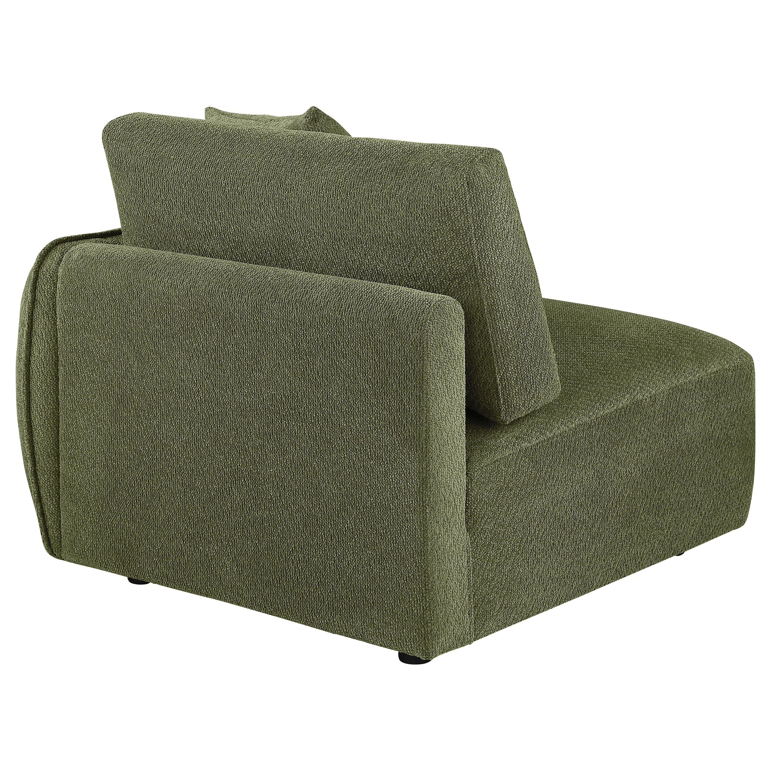 Elysia Chenille Upholstered Modular RAF Chair Green — view 6