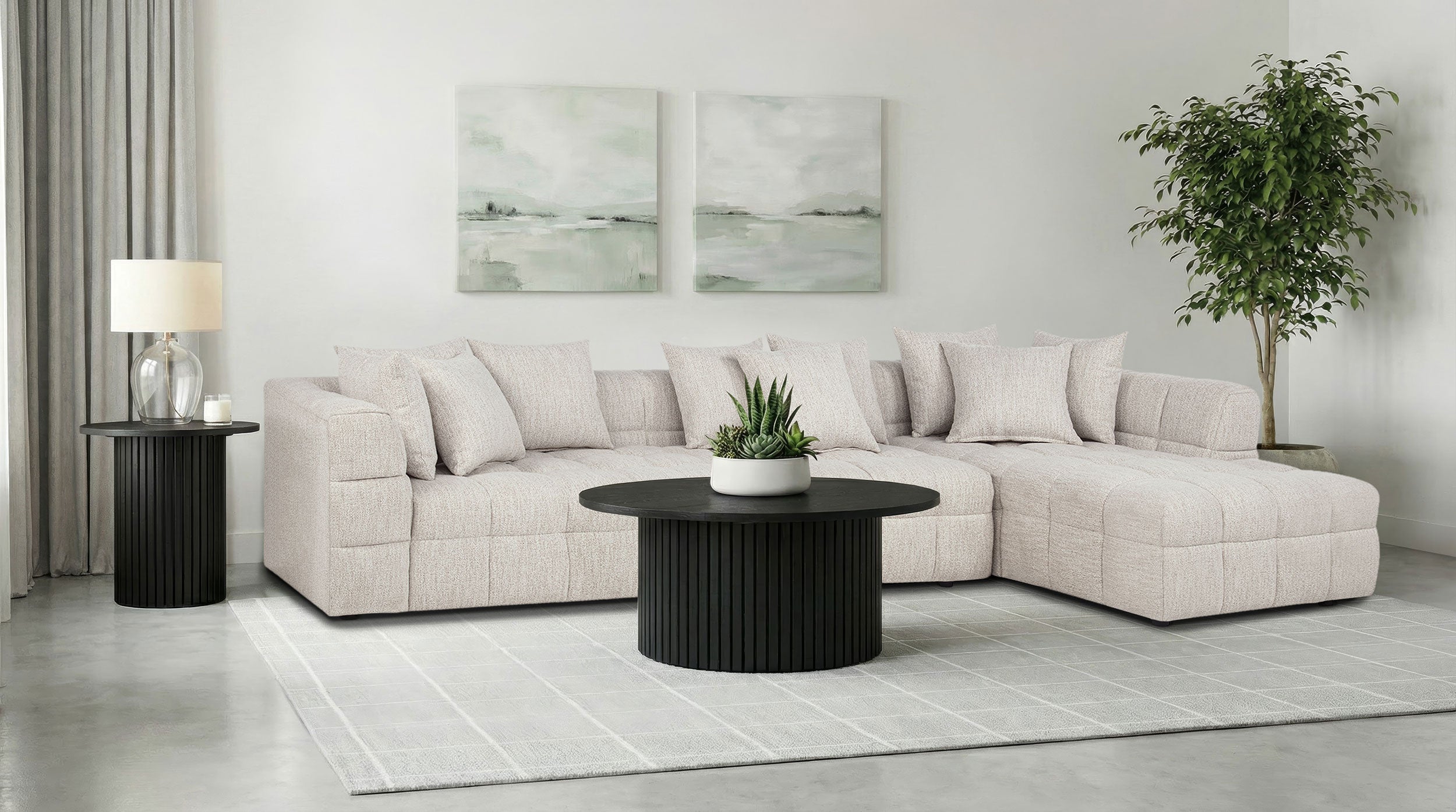 Amara 3-Piece Upholstered Sectional Sofa — view 2