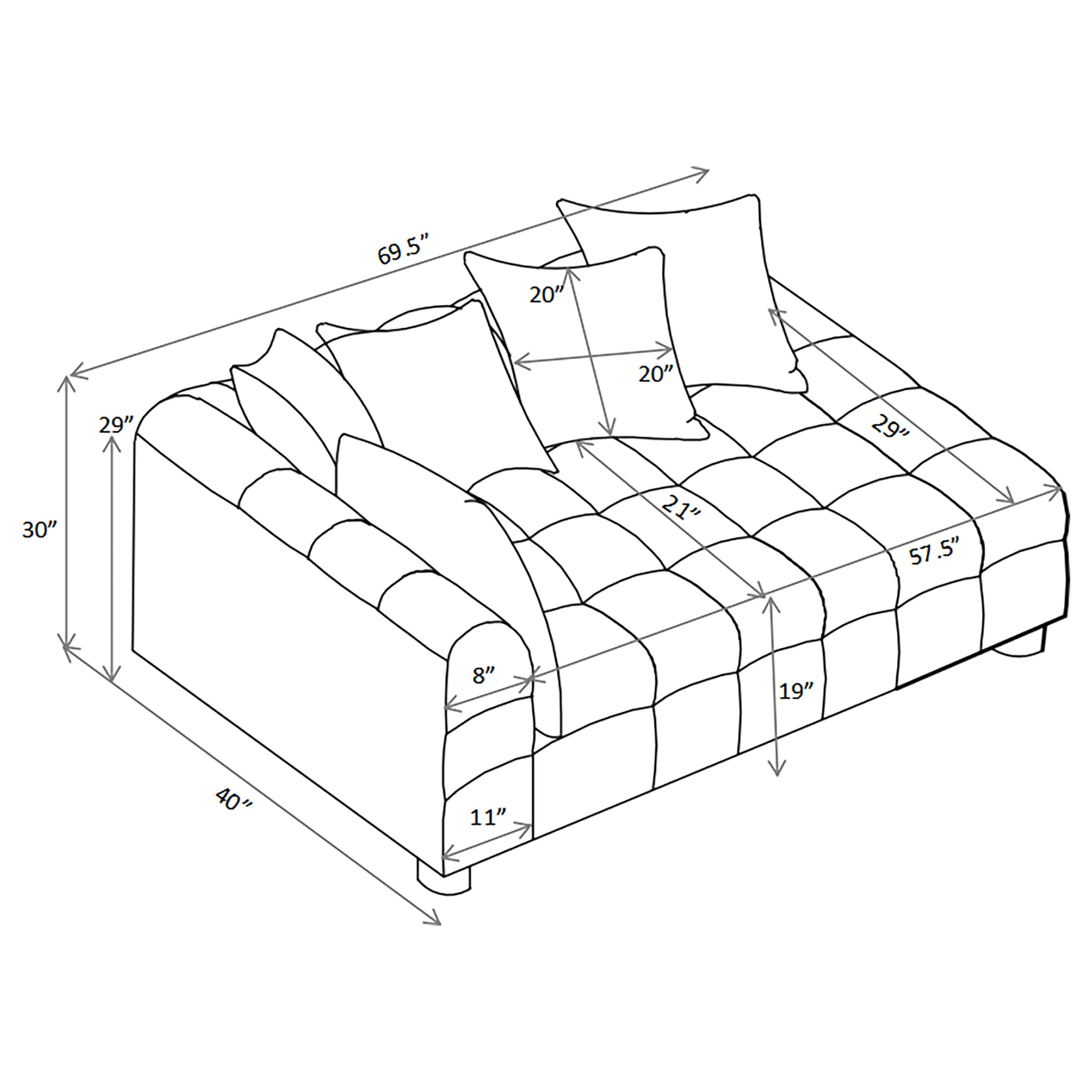 Amara Upholstered LAF Loveseat — view 6
