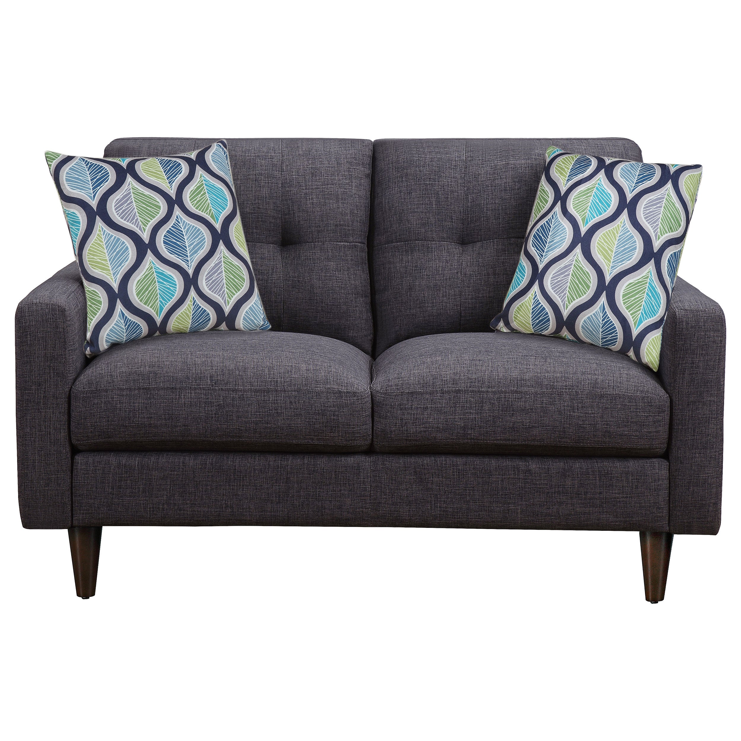 Watsonville Upholstered Track Arm Tufted Loveseat Grey — view 3
