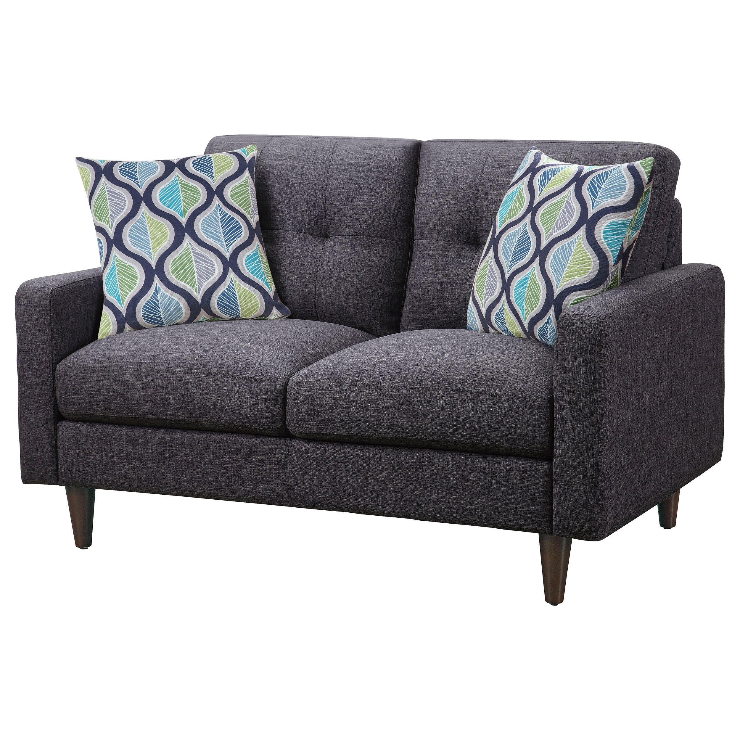 Watsonville Upholstered Track Arm Tufted Loveseat Grey — view 4