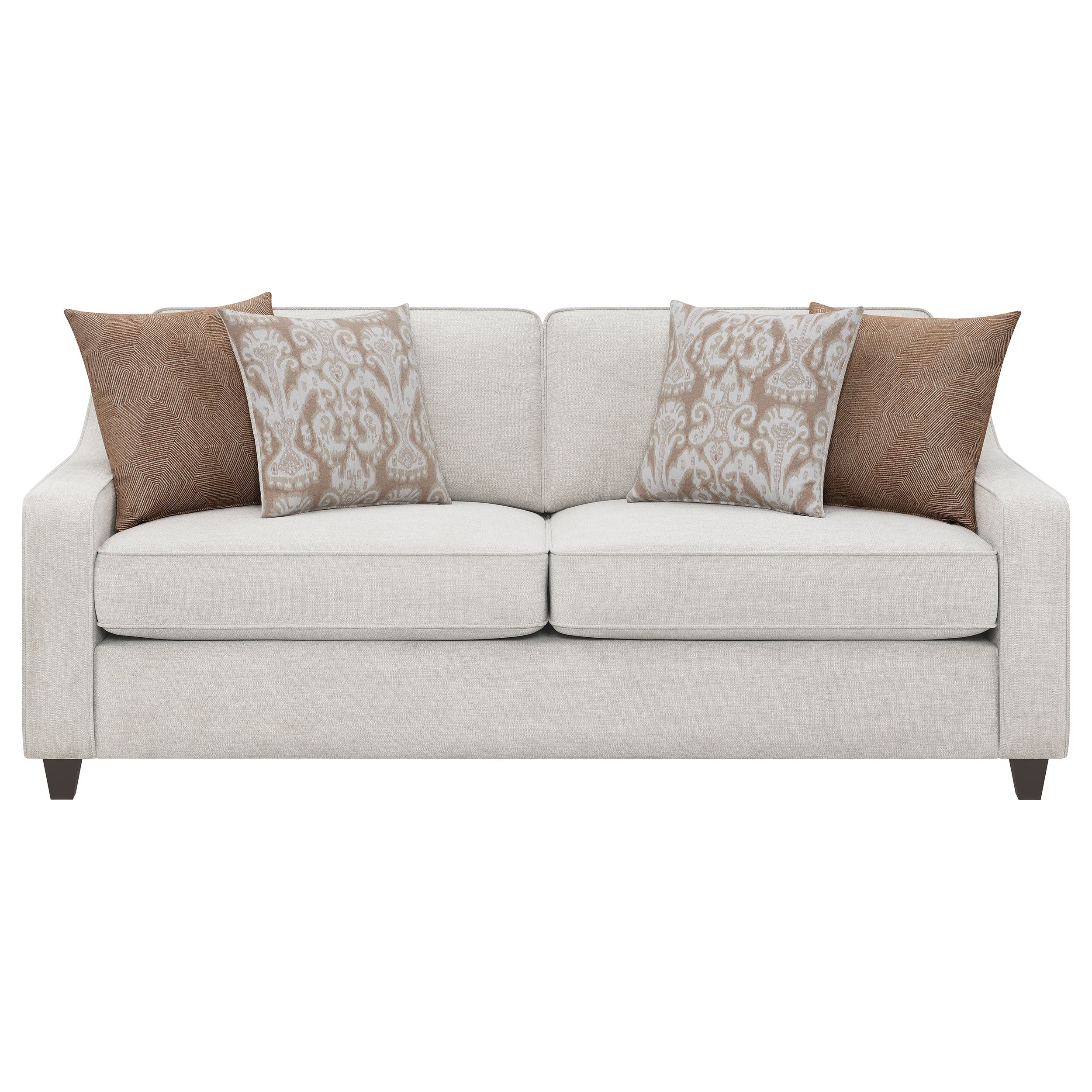 Christine 3-piece Upholstered Sloped Arm Sofa Set Beige — view 4