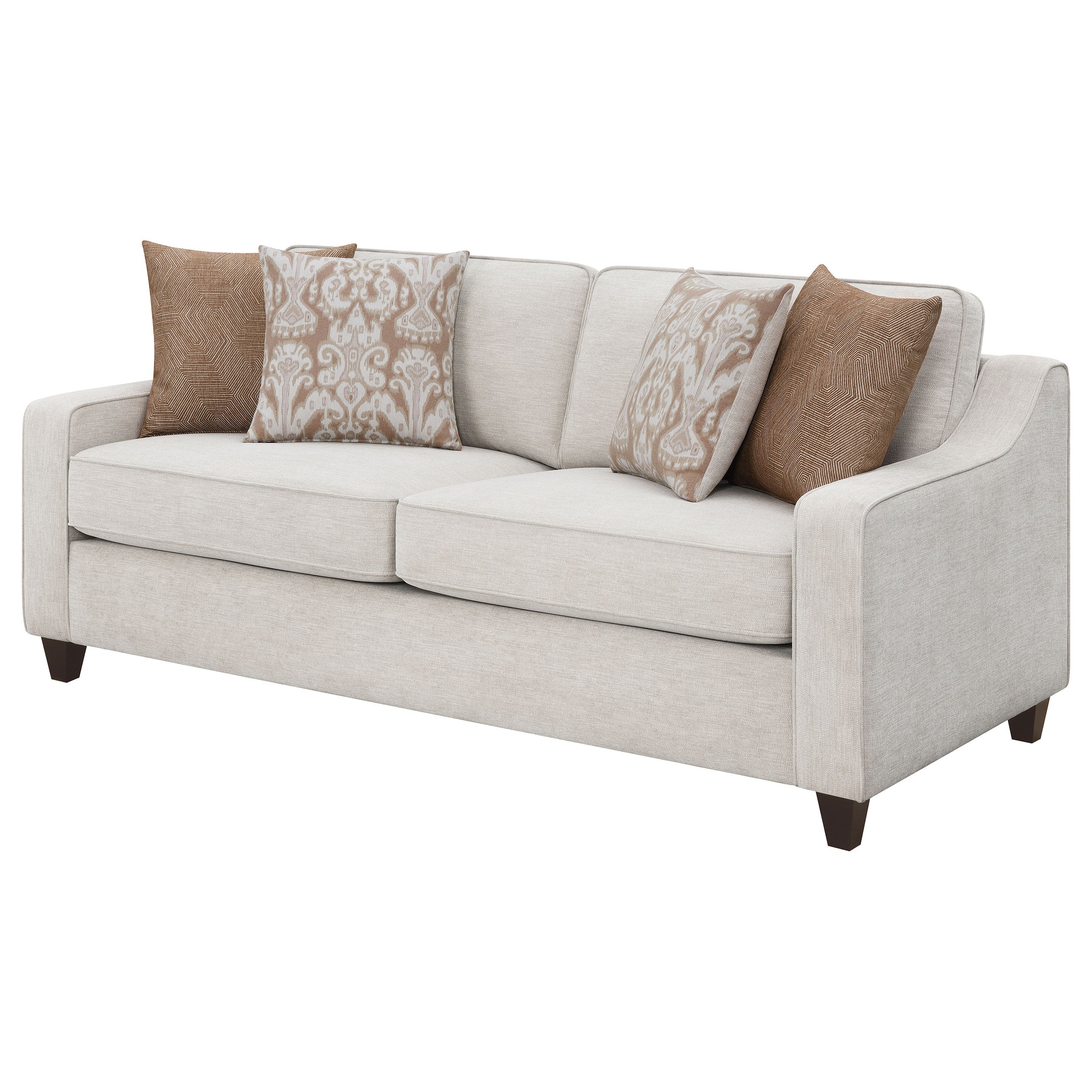 Christine Upholstered Sloped Arm Sofa Beige — view 4