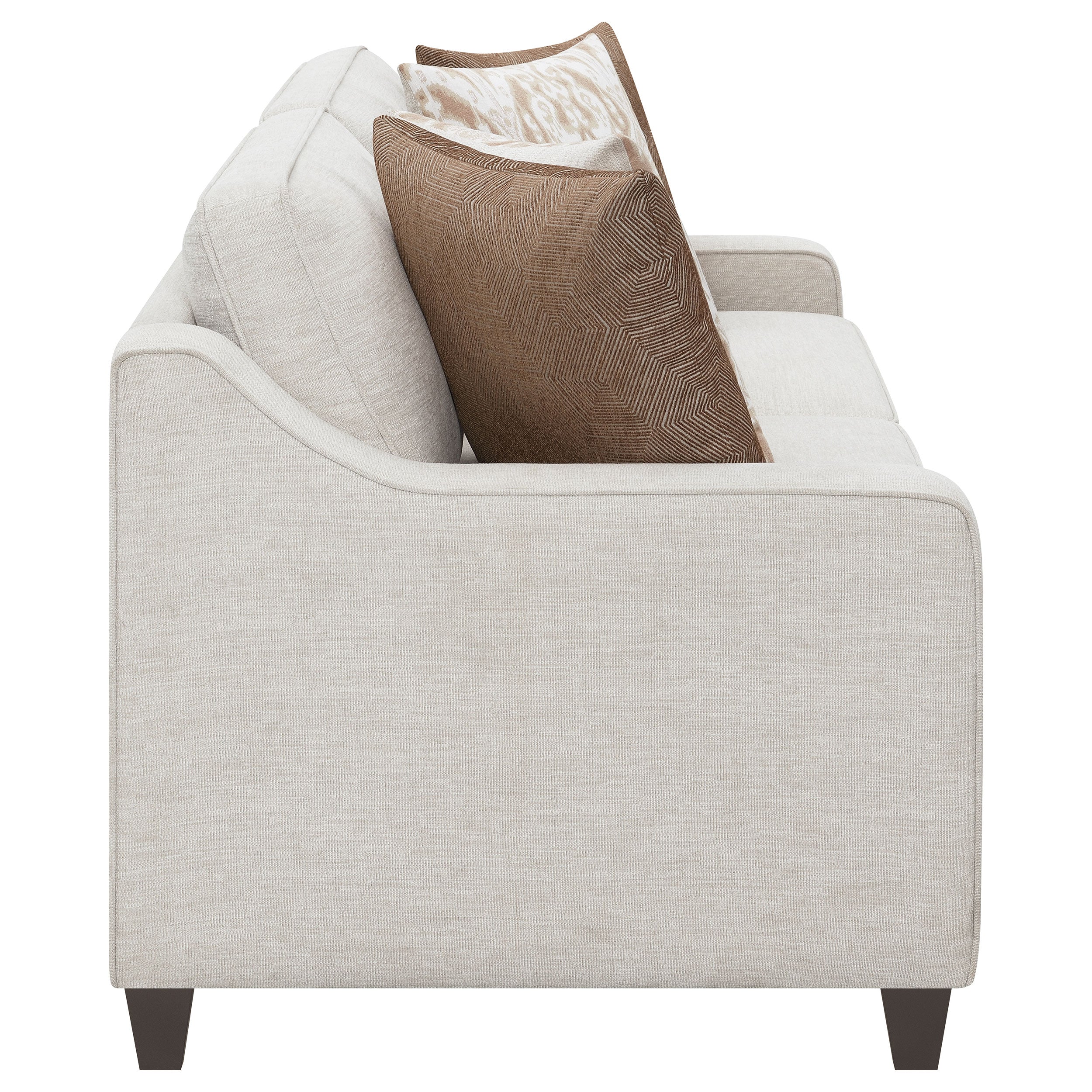 Christine Upholstered Sloped Arm Sofa Beige — view 8