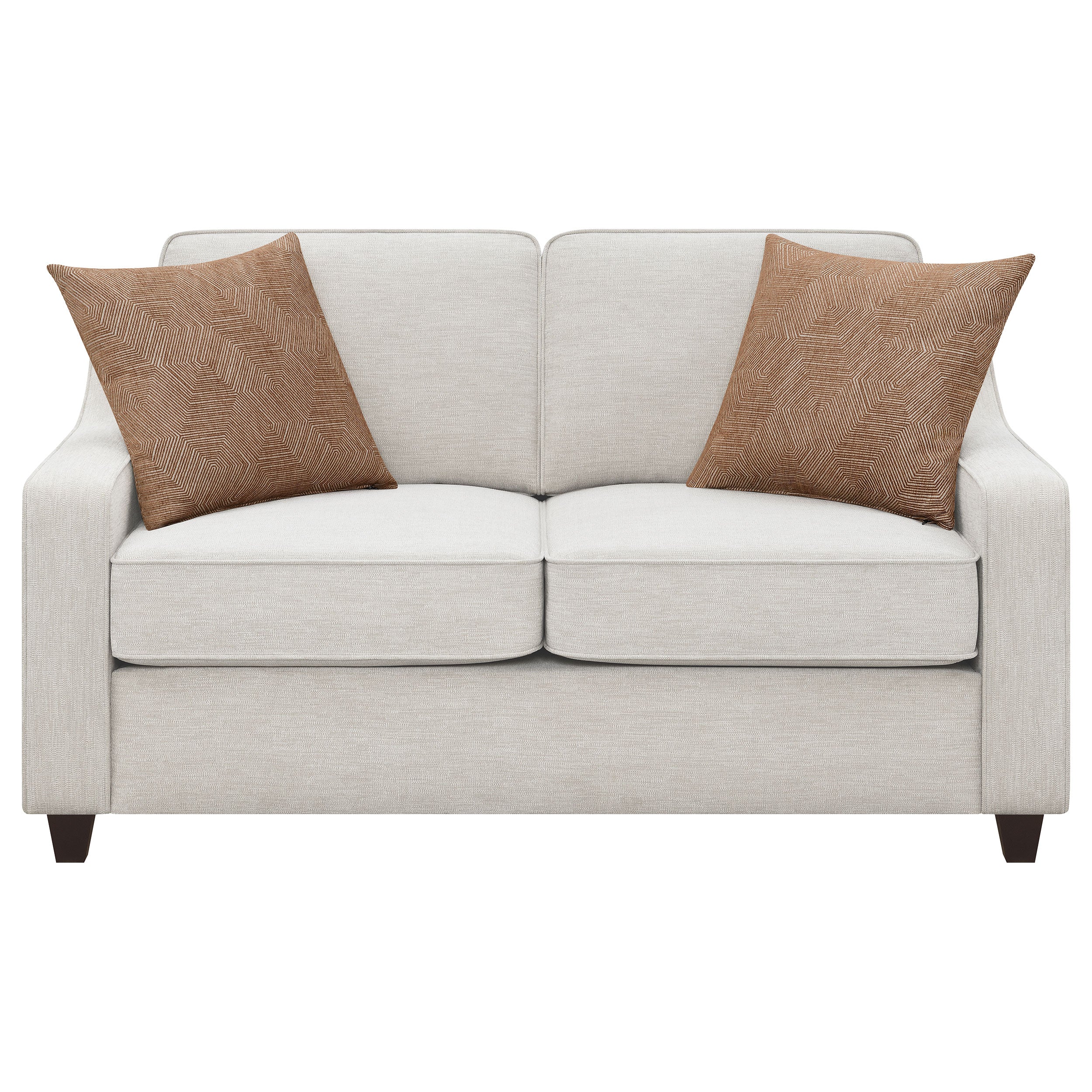 Christine Upholstered Sloped Arm Loveseat Beige — view 3