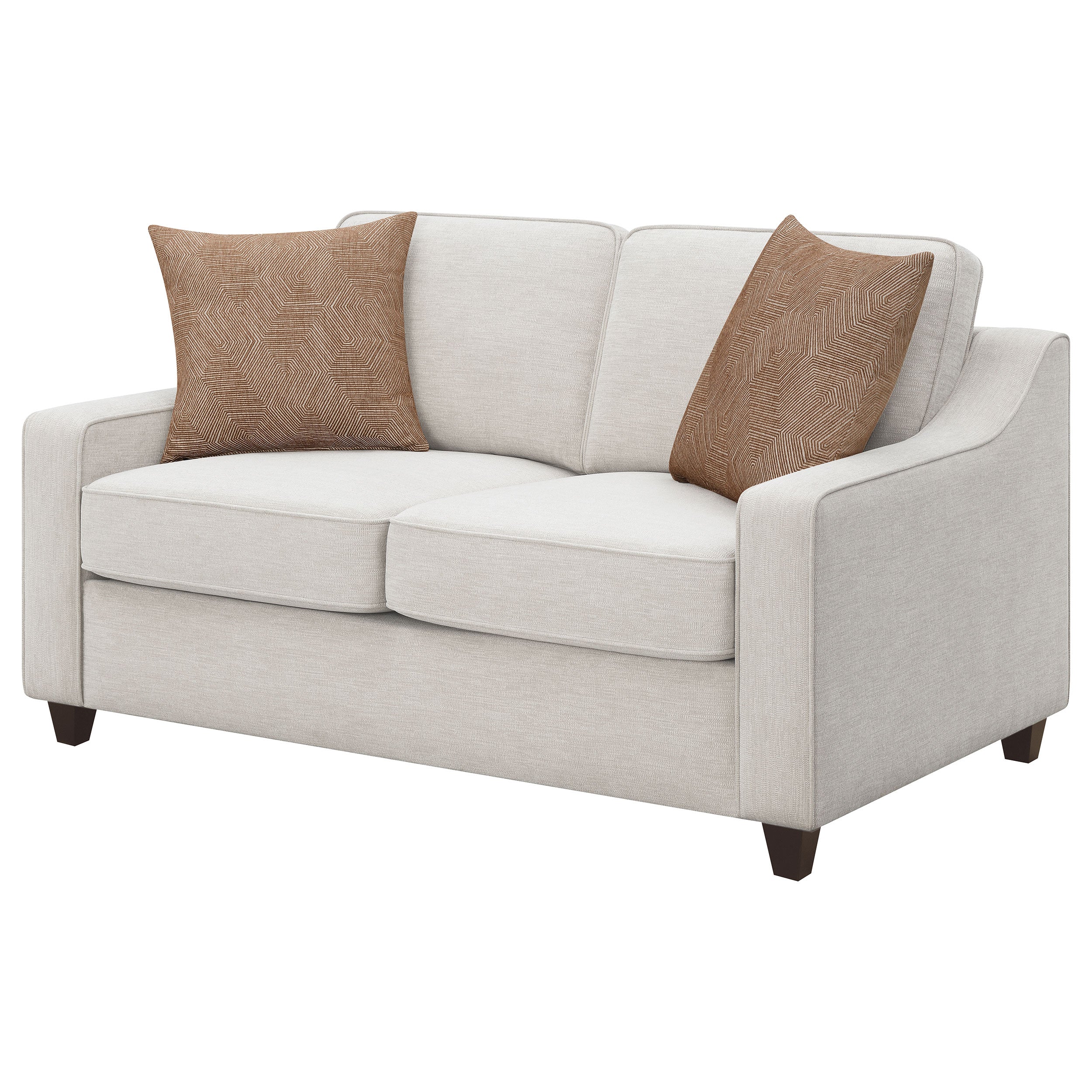 Christine Upholstered Sloped Arm Loveseat Beige — view 4