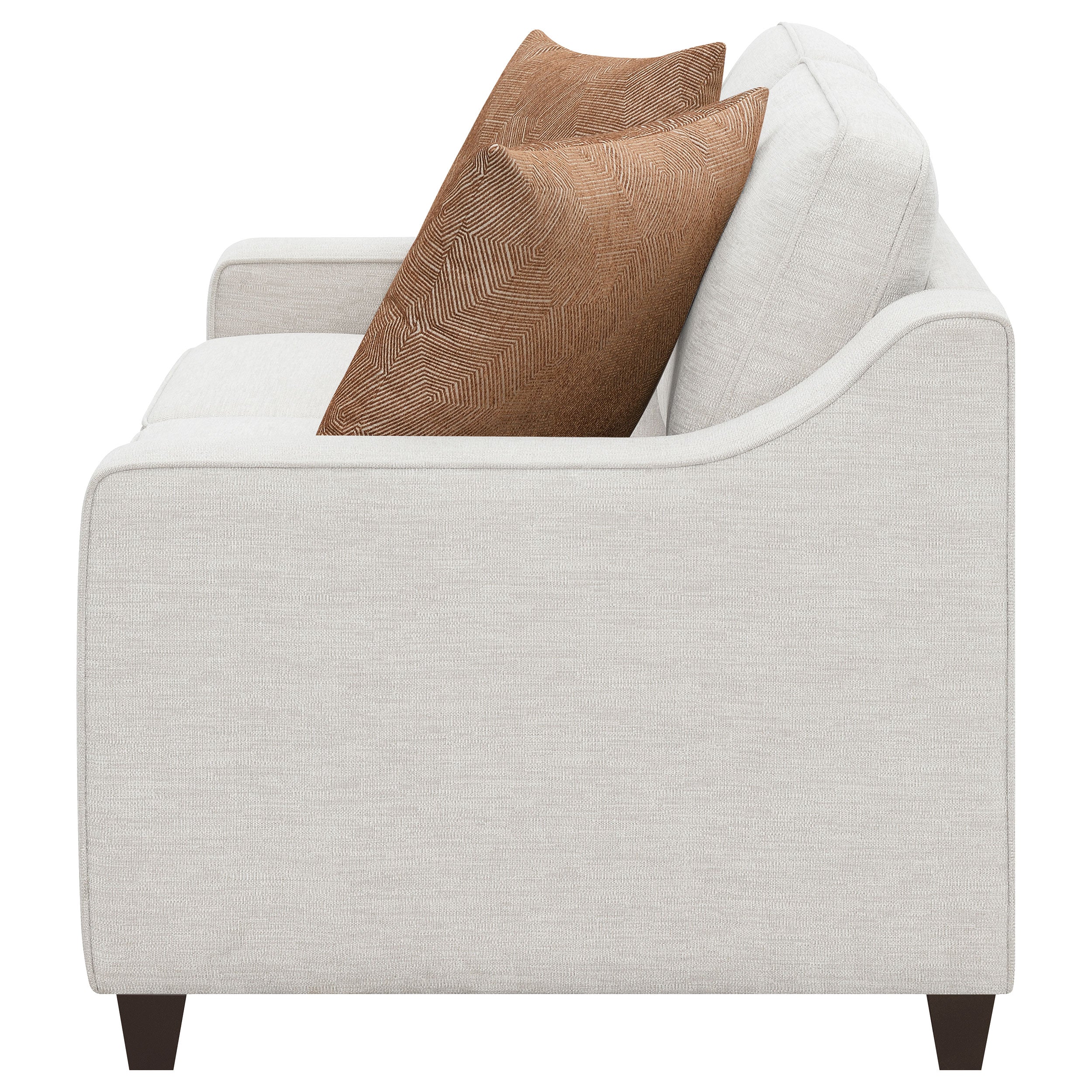 Christine Upholstered Sloped Arm Loveseat Beige — view 5