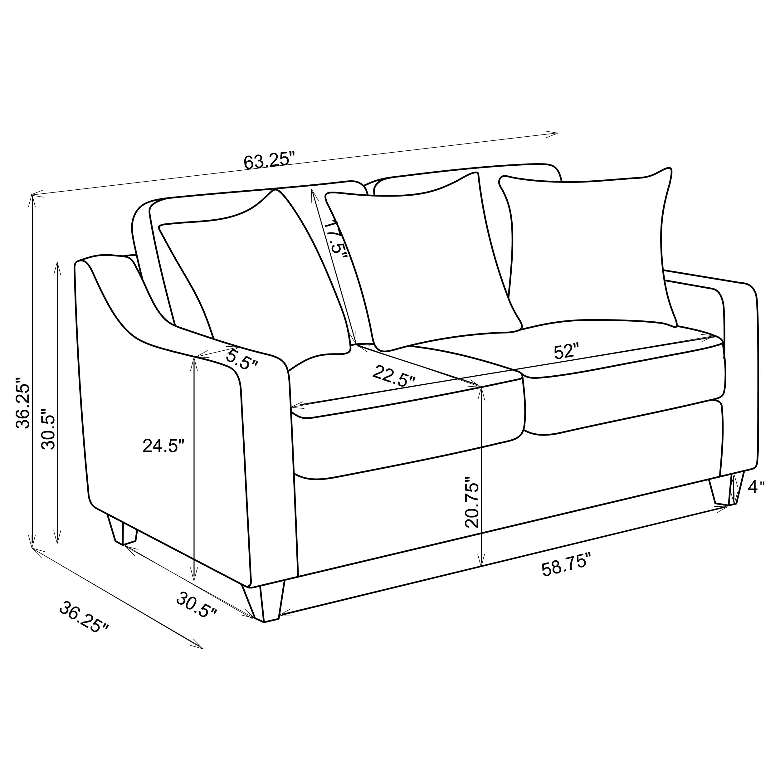 Christine Upholstered Sloped Arm Loveseat Beige — view 12