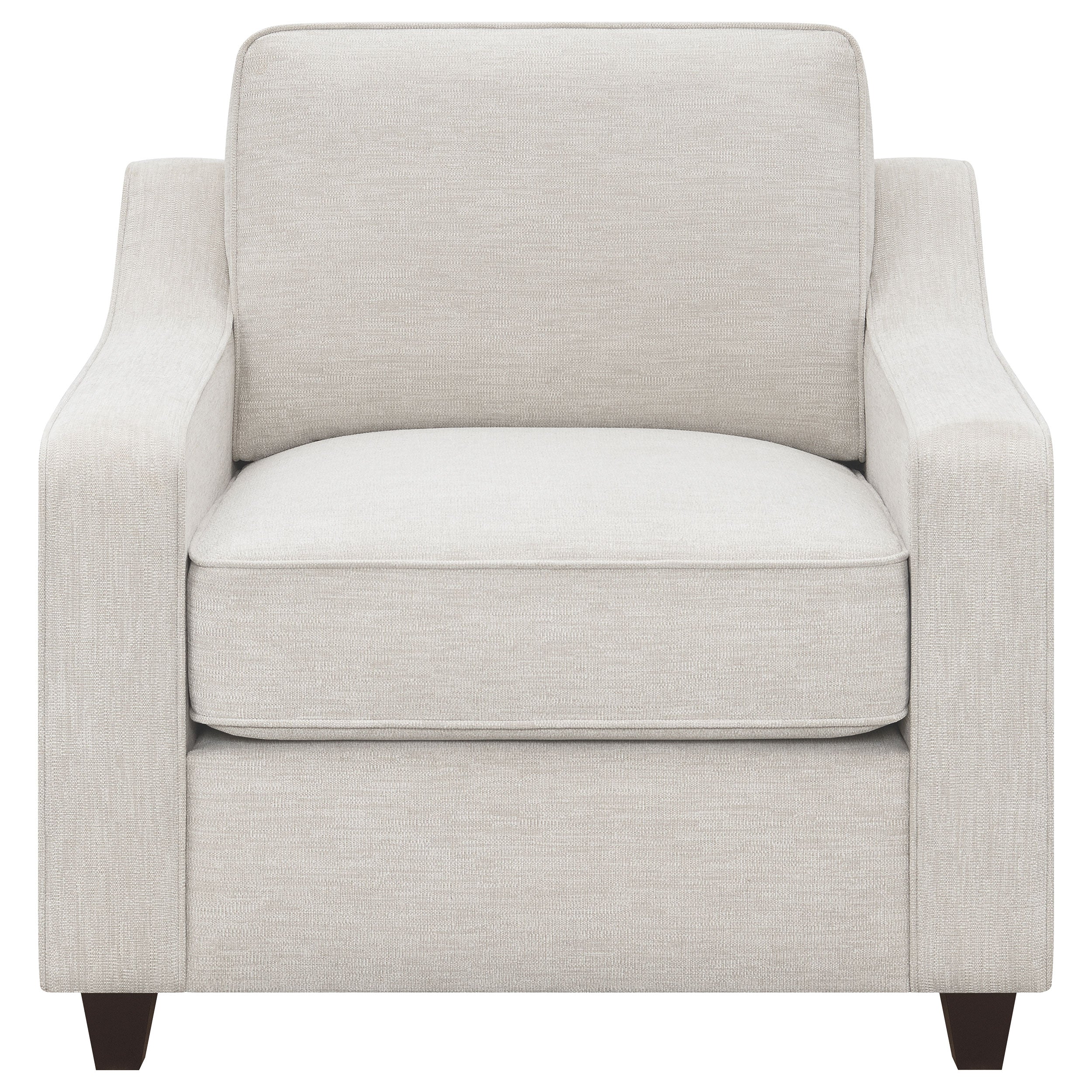 Christine Upholstered Sloped Arm Accent Chair Beige — view 3