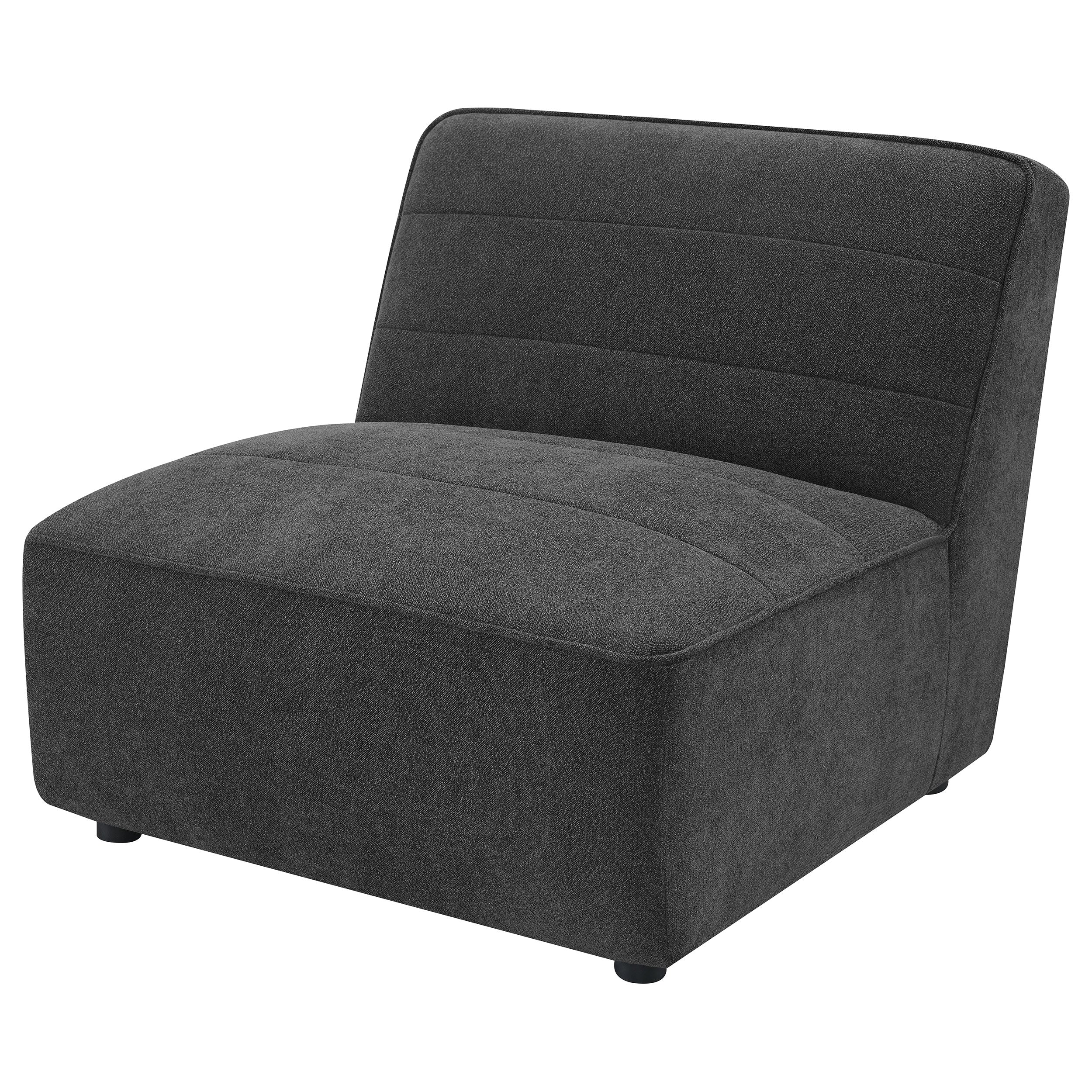 Sunny Upholstered Armless Chair Dark Charcoal — view 4