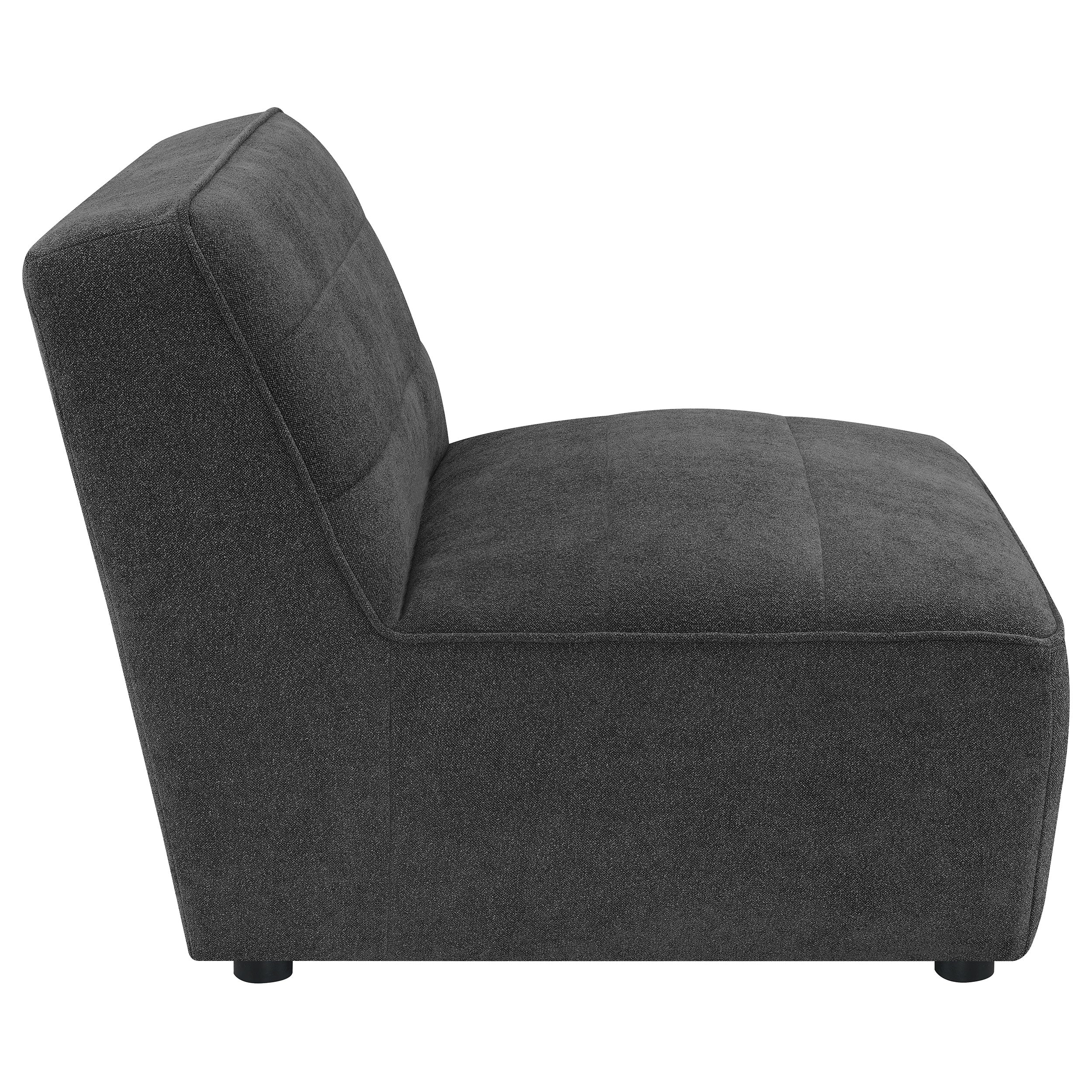 Sunny Upholstered Armless Chair Dark Charcoal — view 8