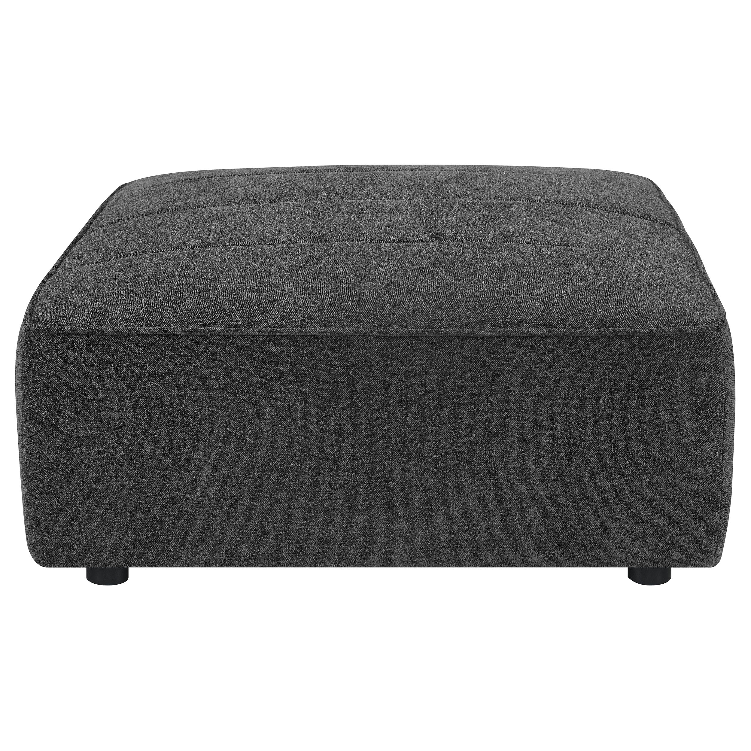 Sunny Square Upholstered Ottoman Dark Charcoal — view 3