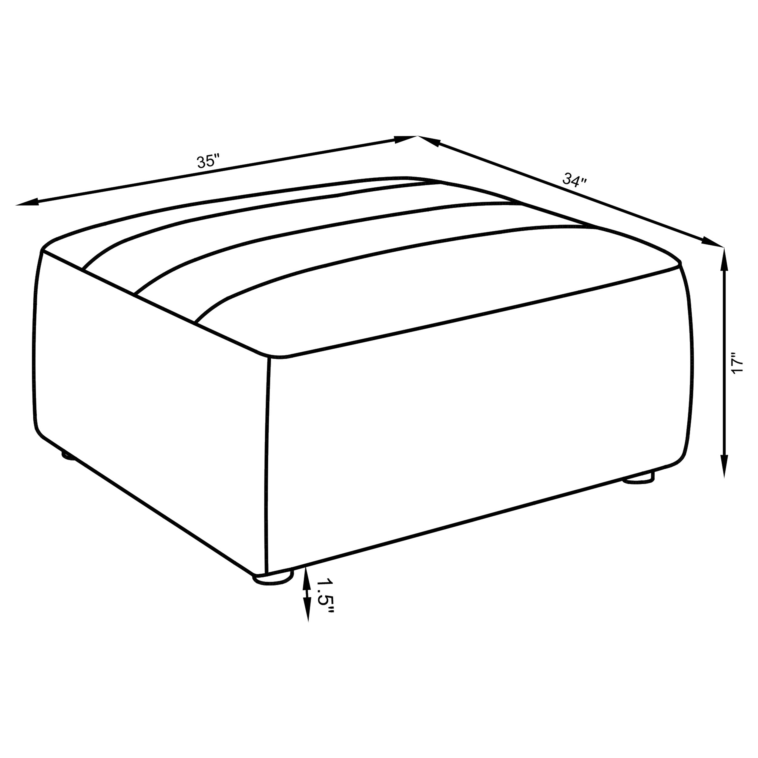 Sunny Square Upholstered Ottoman Dark Charcoal — view 5