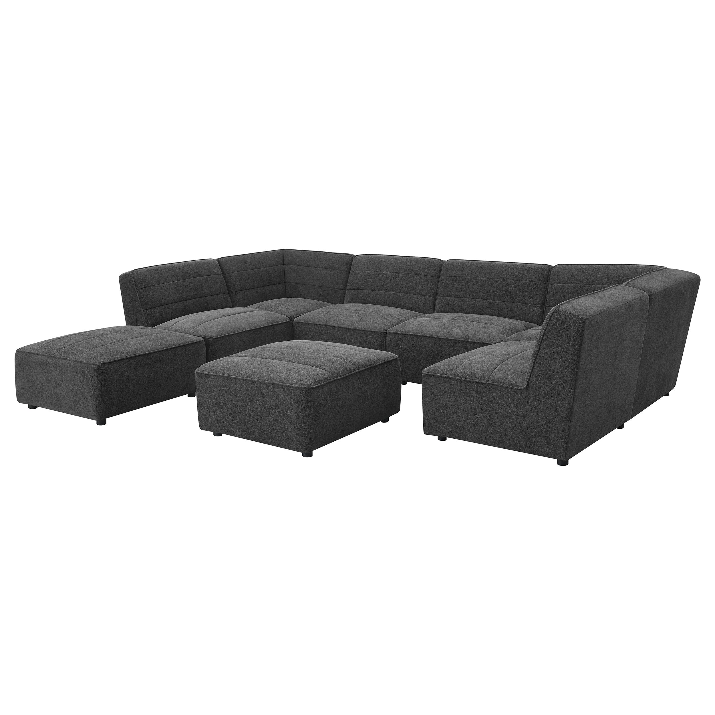 Sunny Square Upholstered Ottoman Dark Charcoal — view 9