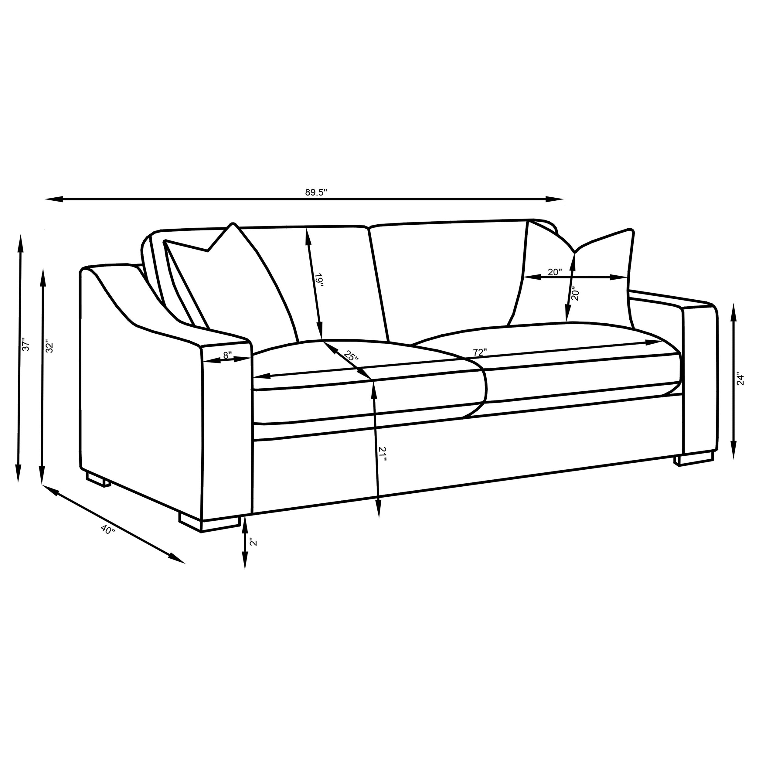 Ashlyn 2-piece Upholstered Track Arm Sofa Set Sand — view 8