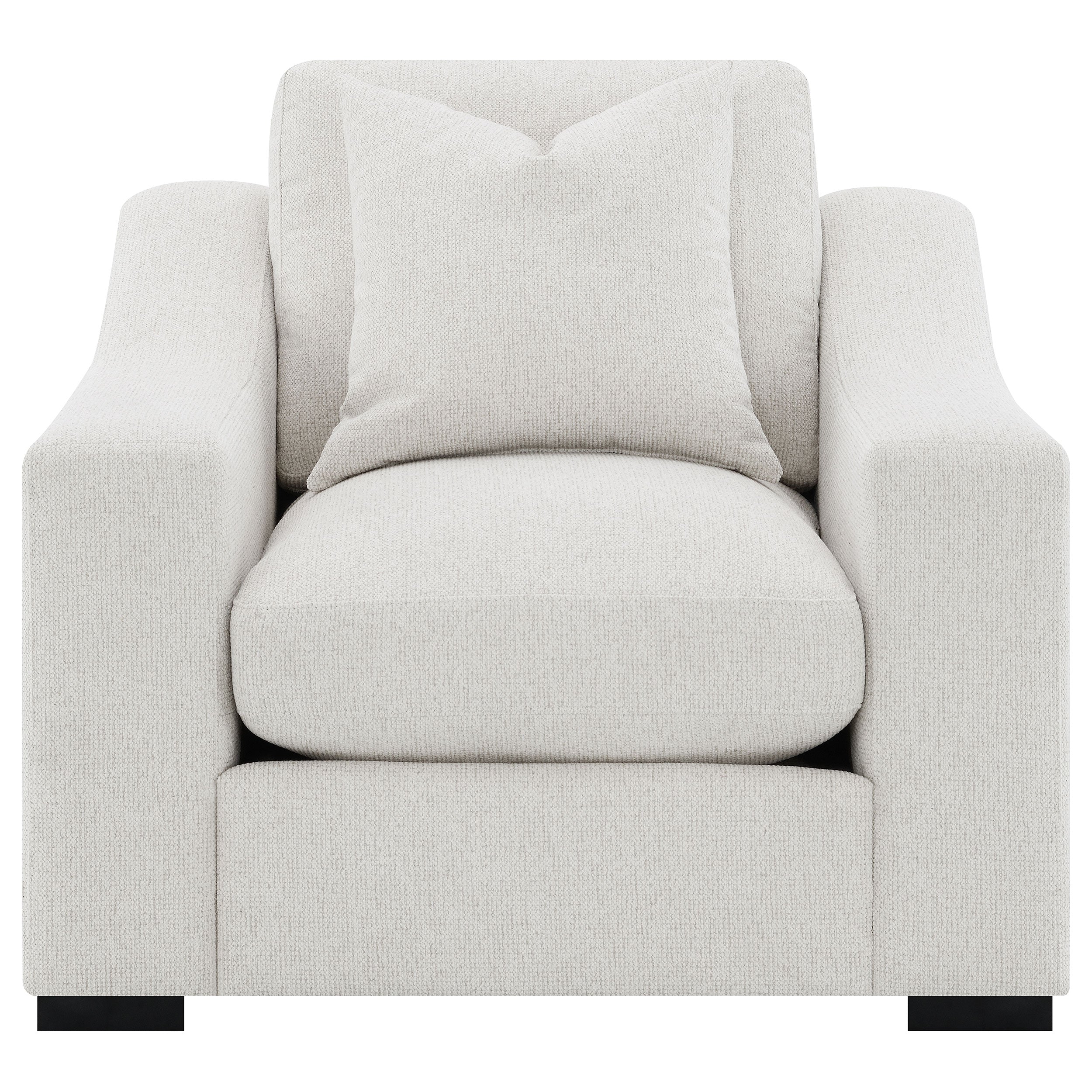 Ashlyn Fabric Upholstered Track Arm Accent Chair Sand — view 3