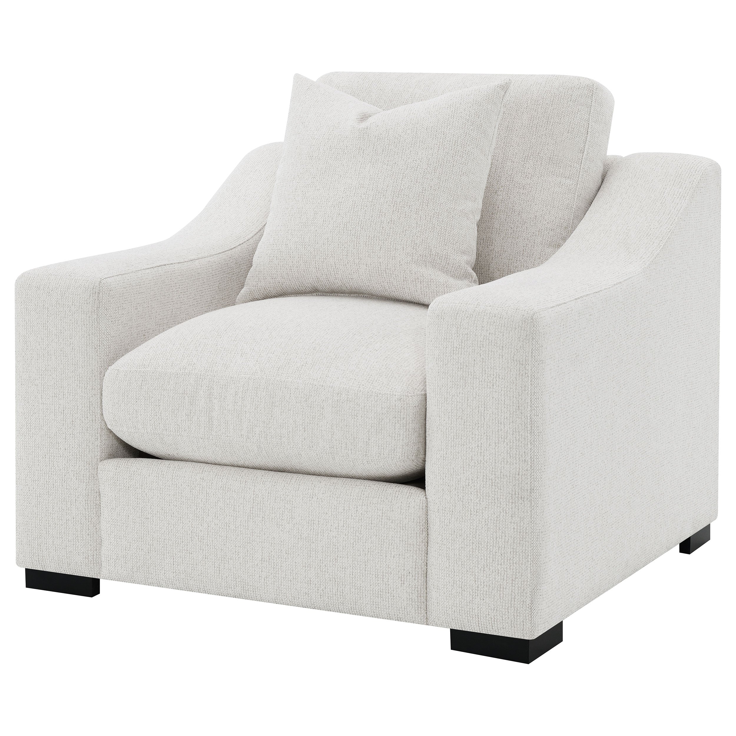 Ashlyn Fabric Upholstered Track Arm Accent Chair Sand — view 4