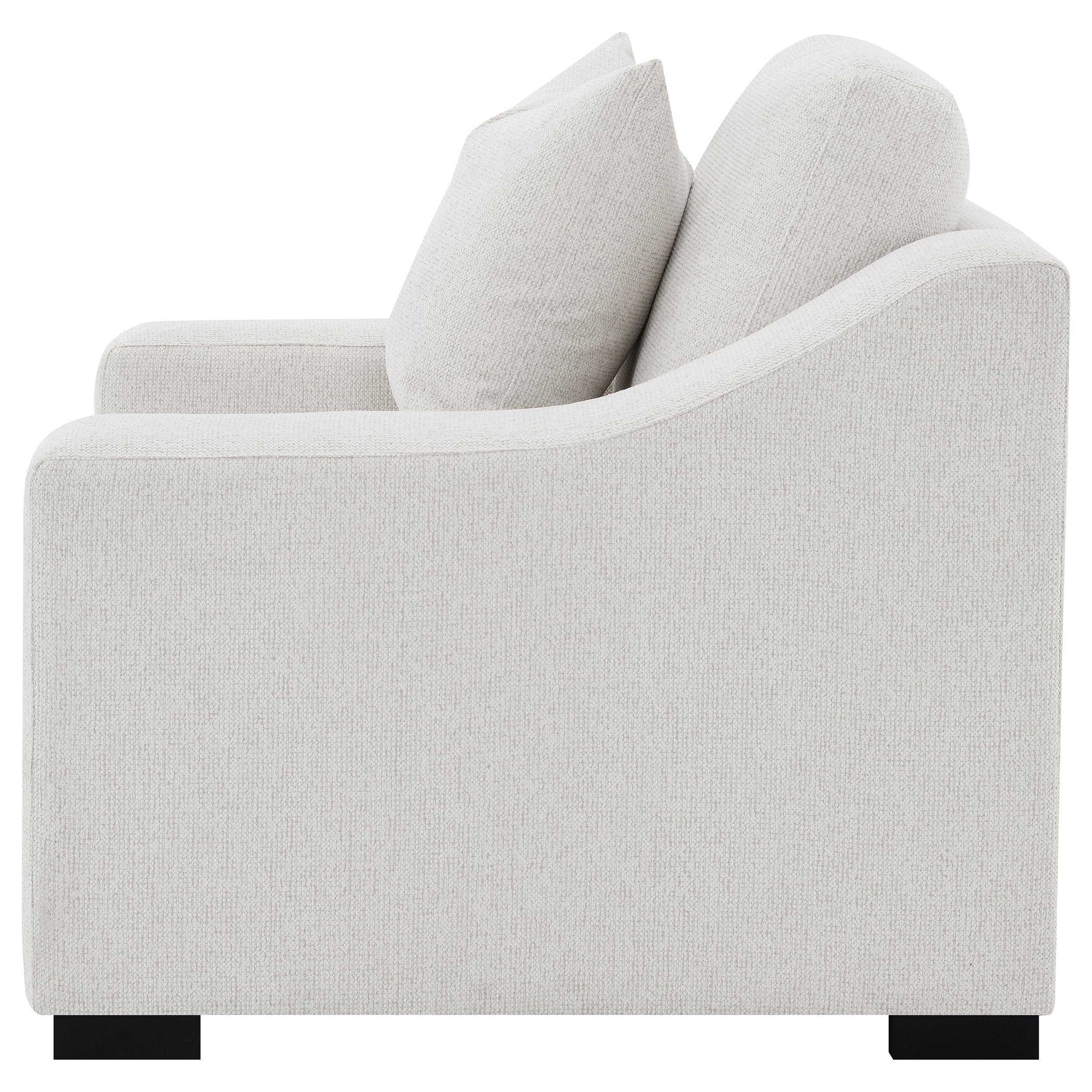 Ashlyn Fabric Upholstered Track Arm Accent Chair Sand — view 5
