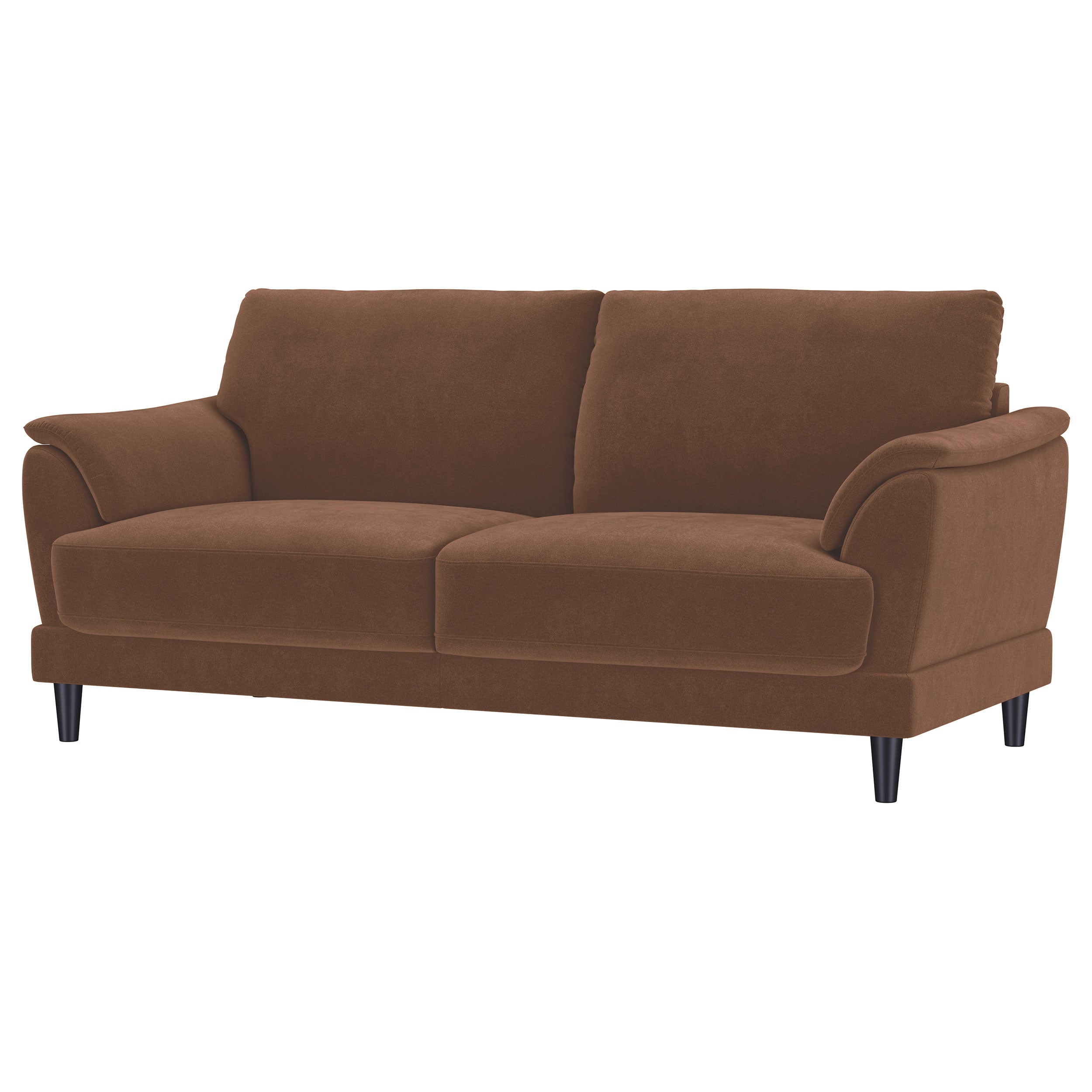 Selma Velvet Upholstered Crescent Arm Sofa Rust — view 4