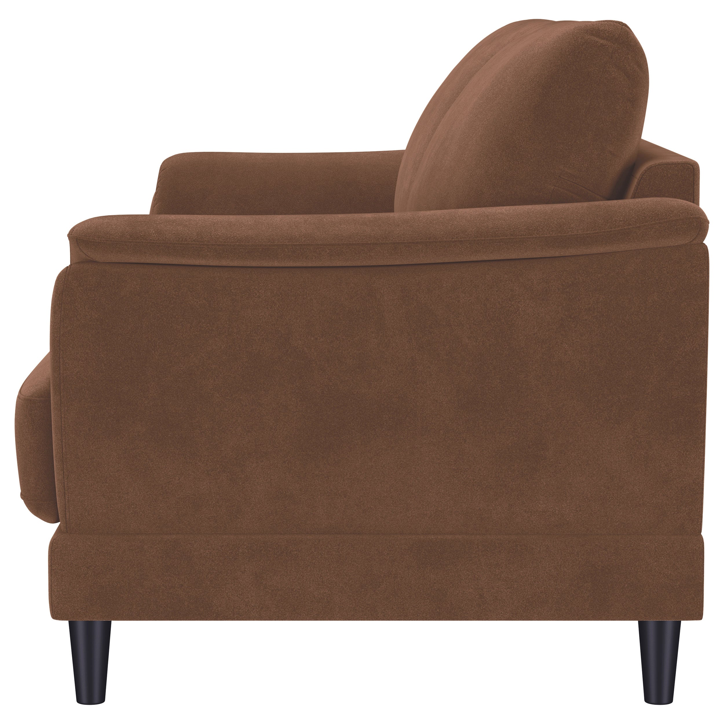 Selma Velvet Upholstered Crescent Arm Sofa Rust — view 5