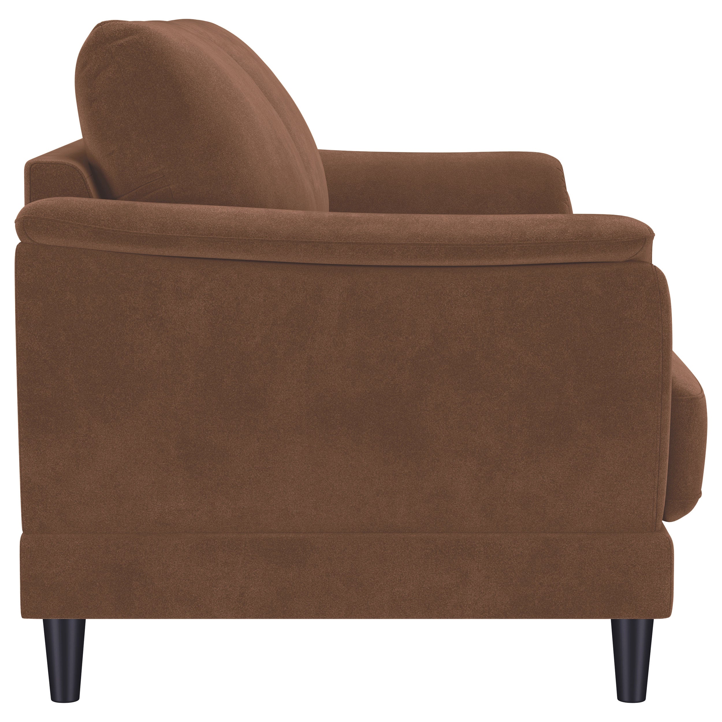 Selma Velvet Upholstered Crescent Arm Sofa Rust — view 9
