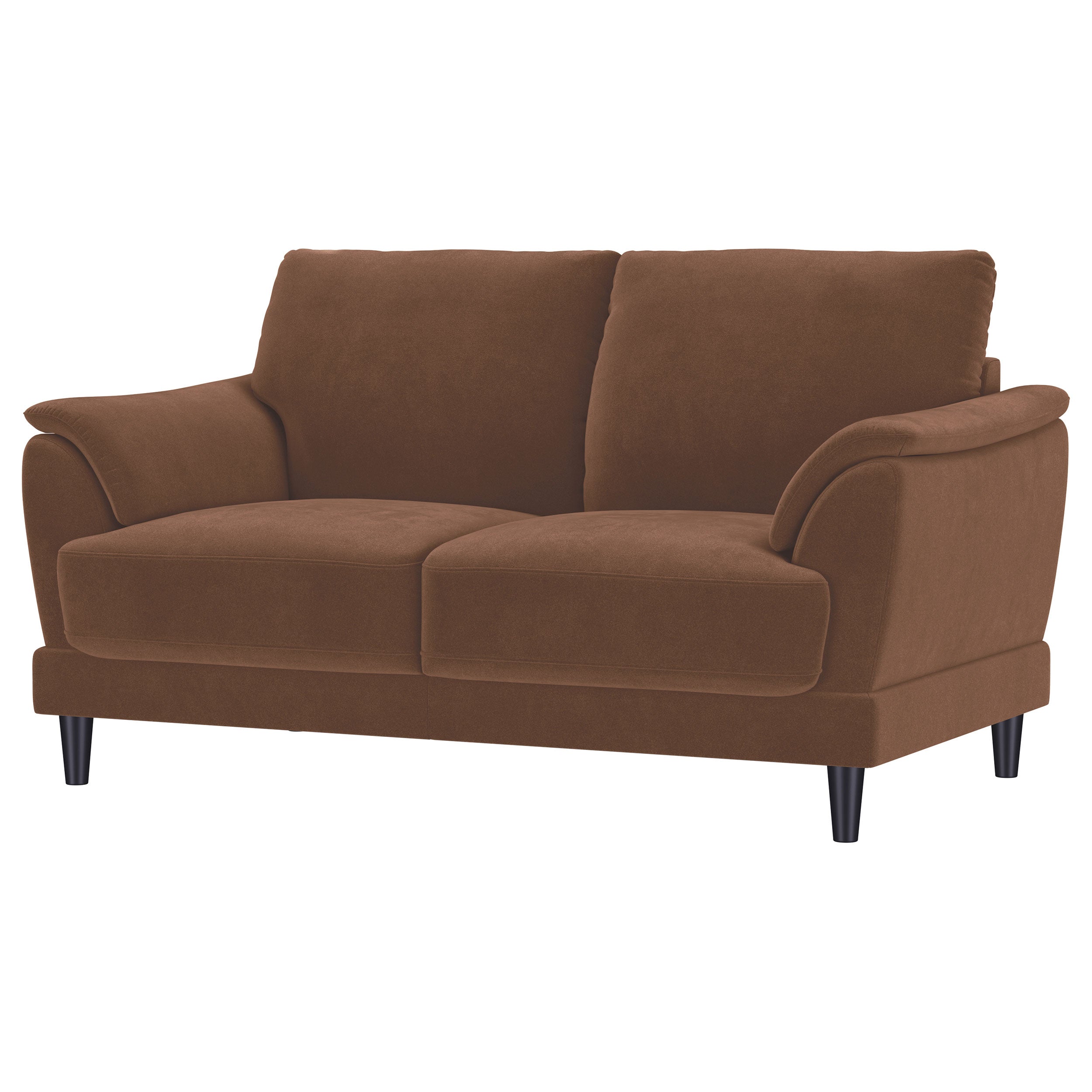 Selma Velvet Upholstered Crescent Arm Loveseat Rust — view 4
