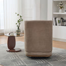Wide Modern Chenille Cushioned Armless Metal Base 360° Swivel Chair With Pillow