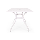 Celestine - Outdoor Cast Aluminum Dining Table With Floral Lattice Design And Umbrella Holder