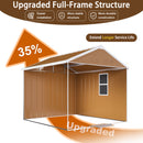 Heavy Duty Metal Storage Shed With Windows, Lockable Door & Ventilation, Weatherproof Outdoor Garden Shed For Backyard, Brown Iron 6X4 Ft