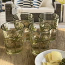 Palm Tree Design Acrylic Glasses (Set of 4) Dof 15Oz, Unbreakable Bpa Free Plastic Tumblers - Clear