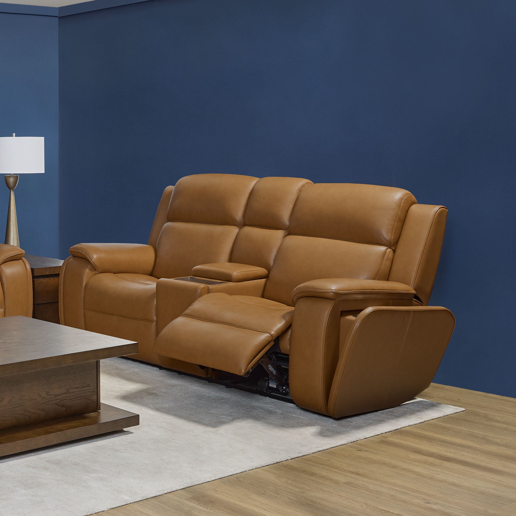 Ziggy - Power Reclining Loveseat With Console, Power Headrest, Lumbar, Heat & Massage