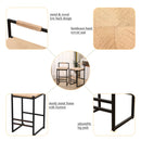 Stylish (Set of 2) Bar Stools With Backrest And Paper Rope Woven Seat, Counter Height Dining Chairs For Kitchen - Natural