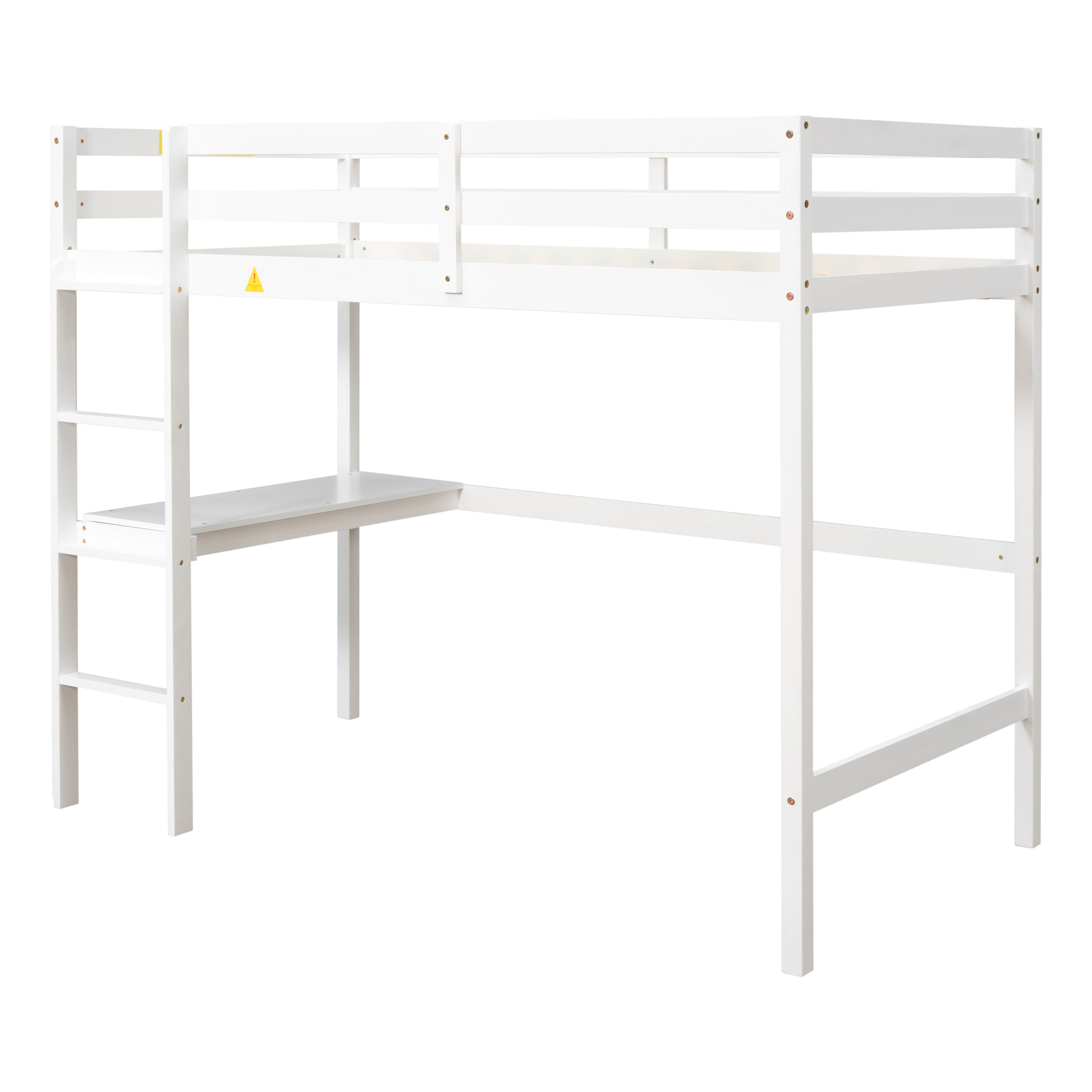 Twin Loft Bed with built-in desk,White(Old SKU:W50450911)