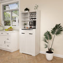 Modern Farmhouse Buffet Cabinet With Hutch Kitchen Storage Sideboard With Drawers & Barn Doors - White