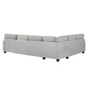 Upholstered U-Shaped Sectional Sofa With Movable Ottoman And Side Storage Pockets