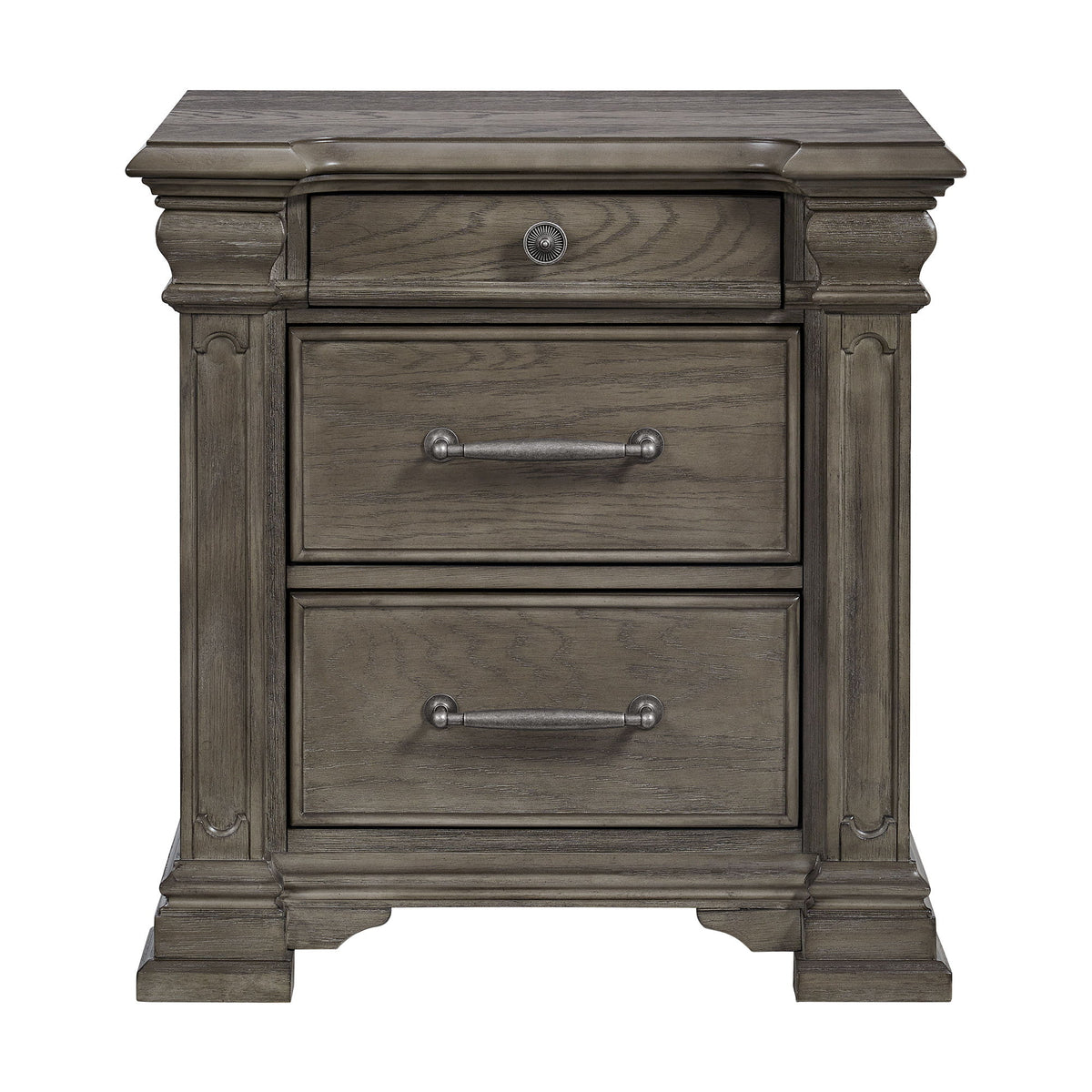 Kings Court 3-Drawer Nightstand (Sliding Top) in Black by Elements International, view 12