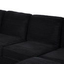 Upholstered U-Shaped Sectional Sofa With Movable Ottoman And Side Storage Pockets