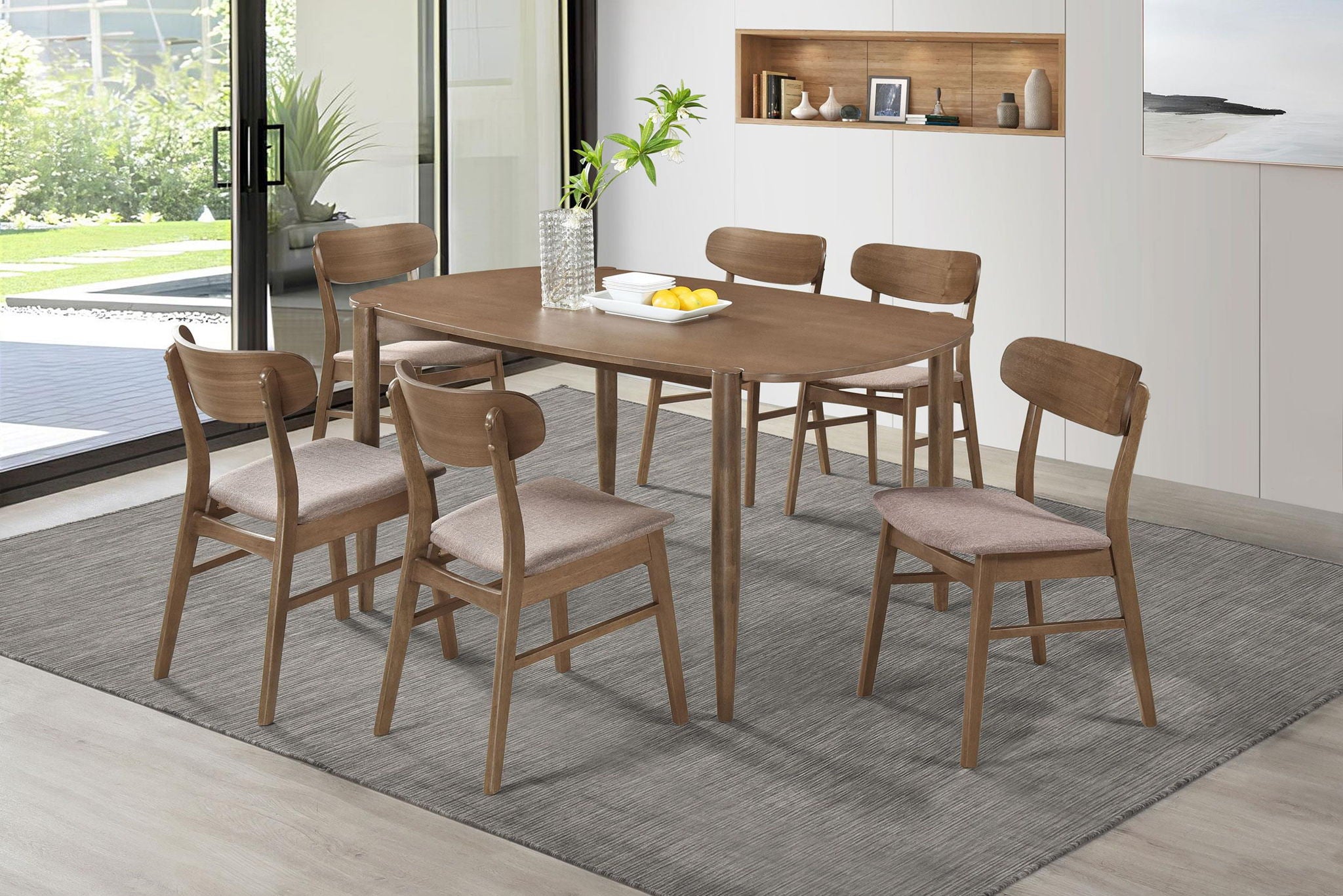 Dortch Dining Side Chair Walnut and Brown (Set of 2) - Atlantic Fine Furniture Melbourne FL