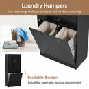 Modern Bathroom Storage Cabinet With Two Laundry Baskets, One Drawer, Adjustable Shelf