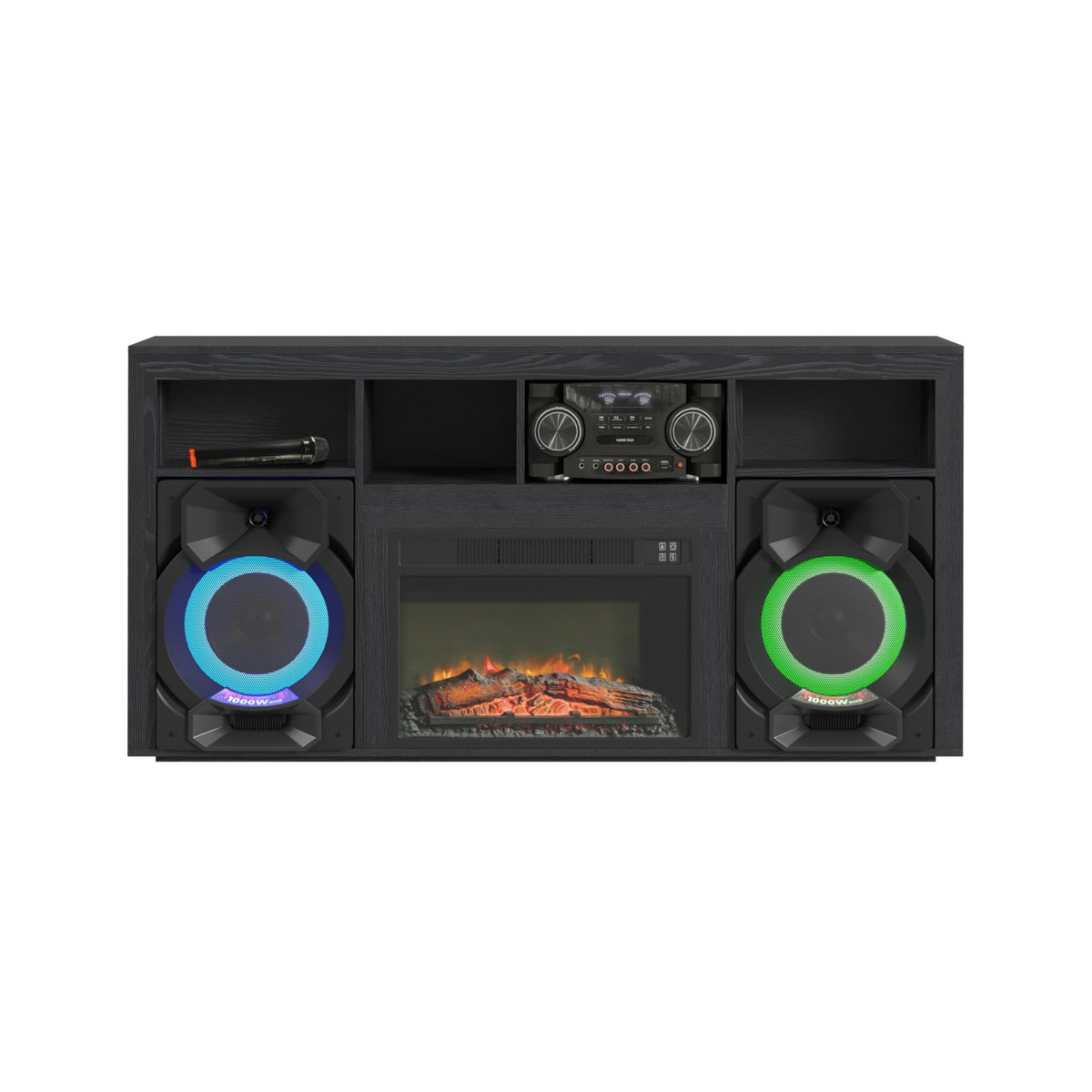 St. Cloud Fireplace With Sound System in Black by Elements International, view 5