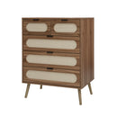 Modern 5 Drawer Accent Storage Cabinet For Living Room, Bedroom, Dining Room, Or Study - Walnut