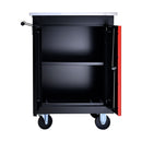 Double Door Clapboardl Multi Function Tool Cart - Black / Red