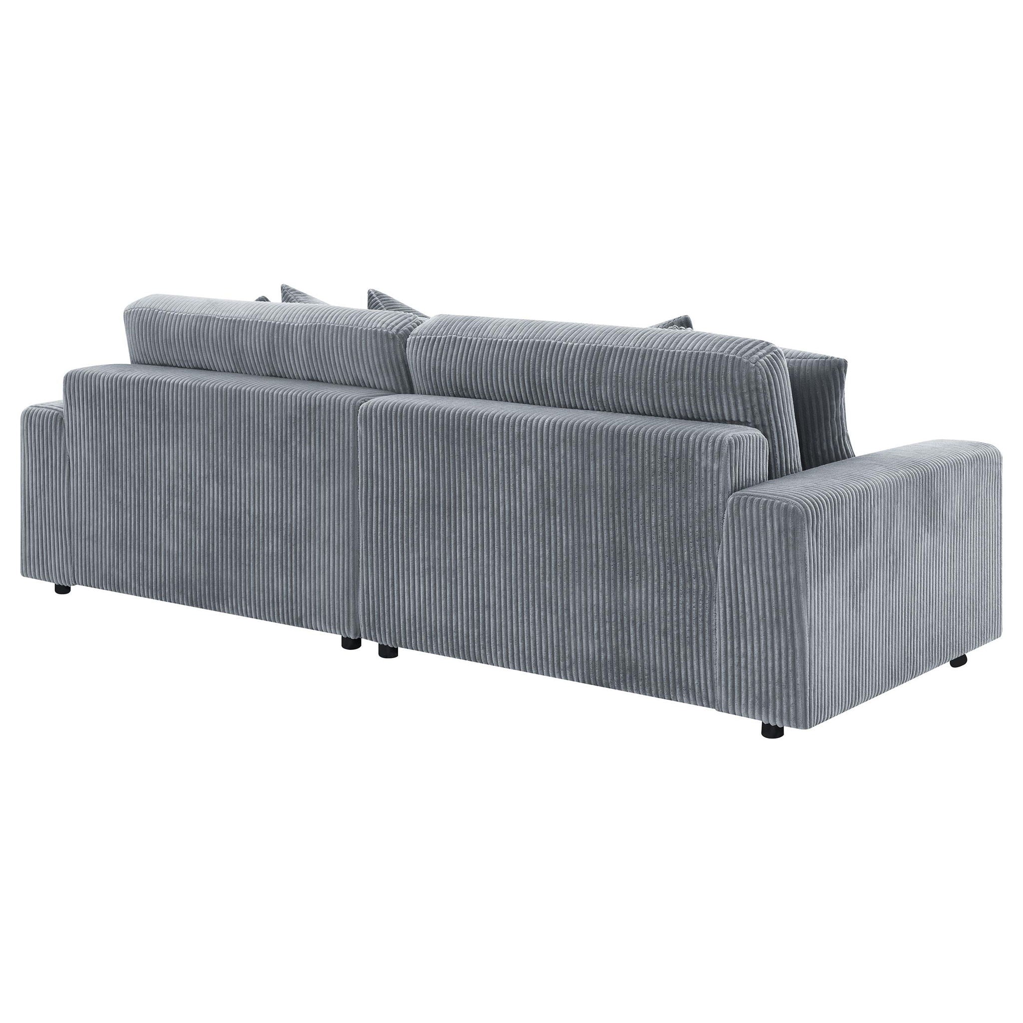 Blaine Upholstered Reversible Chaise Sectional Sofa Fog