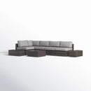 Wicker Sectional Seating Group With Plush Cushions