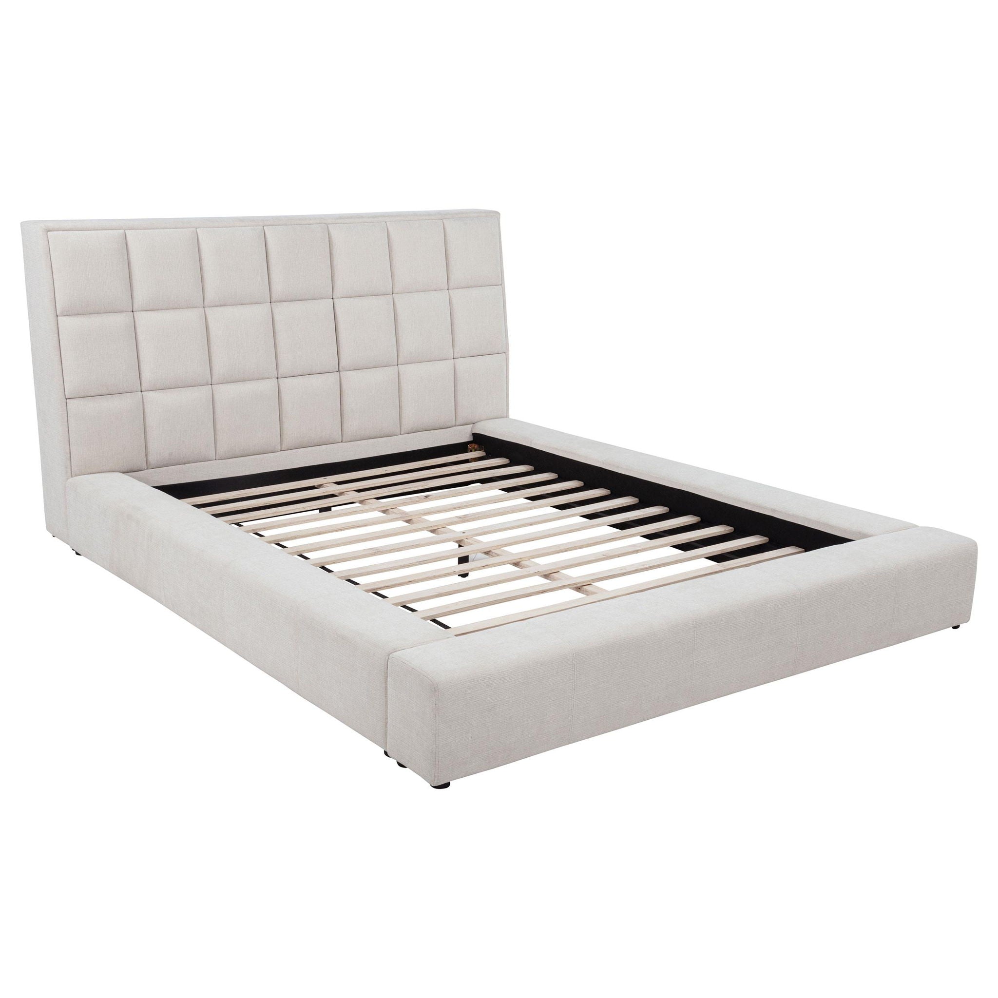 Dreux Upholstered Queen Panel Platform Bed Cream