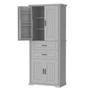 Elegant Multi Functional Storage Cabinet With Slide Rail Drawers, Adjustable Shelves