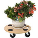 Furniture Moving Dolly, Heavy Duty Wood Rolling Mover With Wheels For Piano Couch Fridge Heavy Items, Securely Holds 500 Lbs (2 Piece Round Platform) - Natural